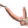Podwójny strapon obustronny dildo na uprzęży 18 + 15cm
